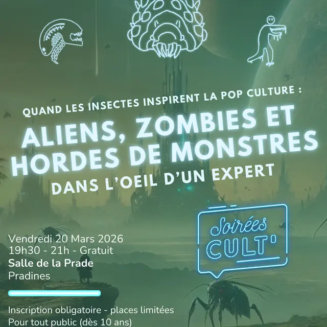 LA PRADE affiche soirée cult Aliens et insectes - 1
