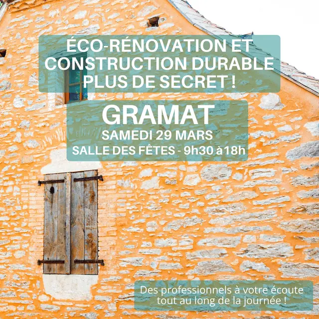 AFFICHE EVENEMENT ECO-RENOVATION - 29.03.2025 - GRAMAT - V2 - 1