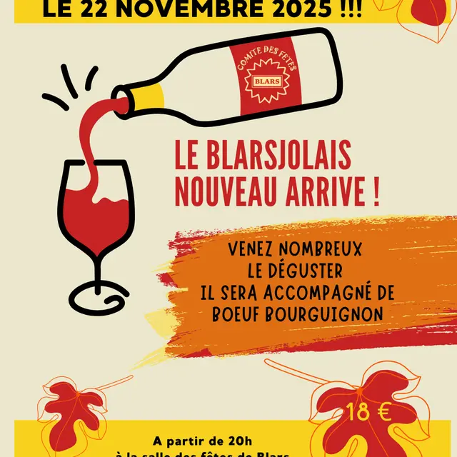Orange Jaune Rouge Illustré Dégustation Beaujolais Flyer (Publication Instagram (4:5)) - 1