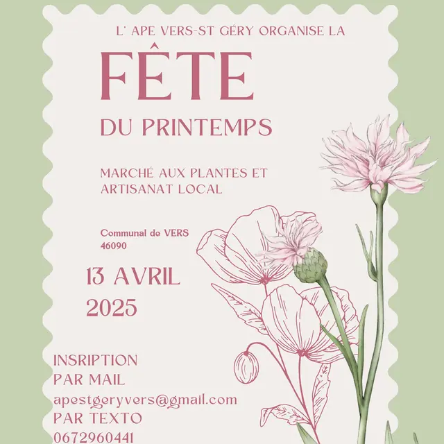 Affiche Festival Printemps Minimaliste ?l?gant Rose et Beige - 1