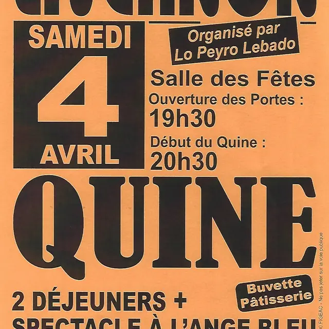Affiche Quine 04.04.2026