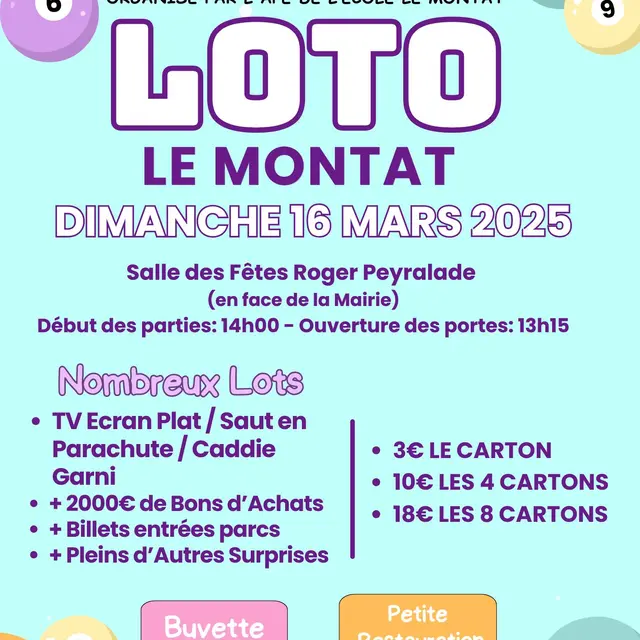 Affiche Poster Évènement Grand Loto Bingo Moderne Illustré Bleu Coloré - 1