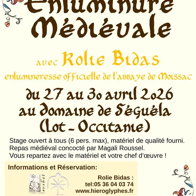 Affiche stage découverte Enluminure médiévale