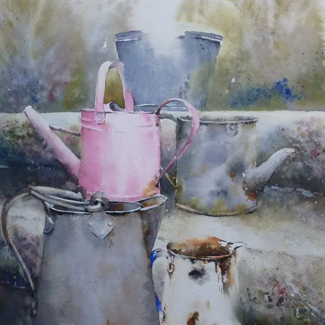 Aquarelle - En attendant le printemps