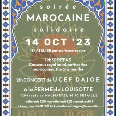 Soirée marocaine, la ferme de Louisotte