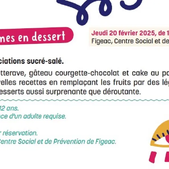 Graines de Moutards /atelier cuisine, les légumes en dessert
