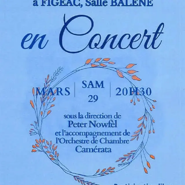 Concert  de l'orchestre de chambre Camérata et choeur de Figeac