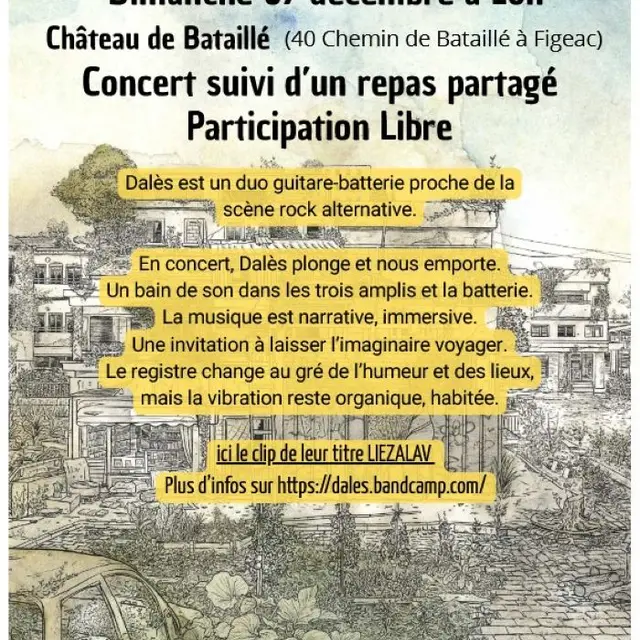 concert duo guitare-batterie Dalès