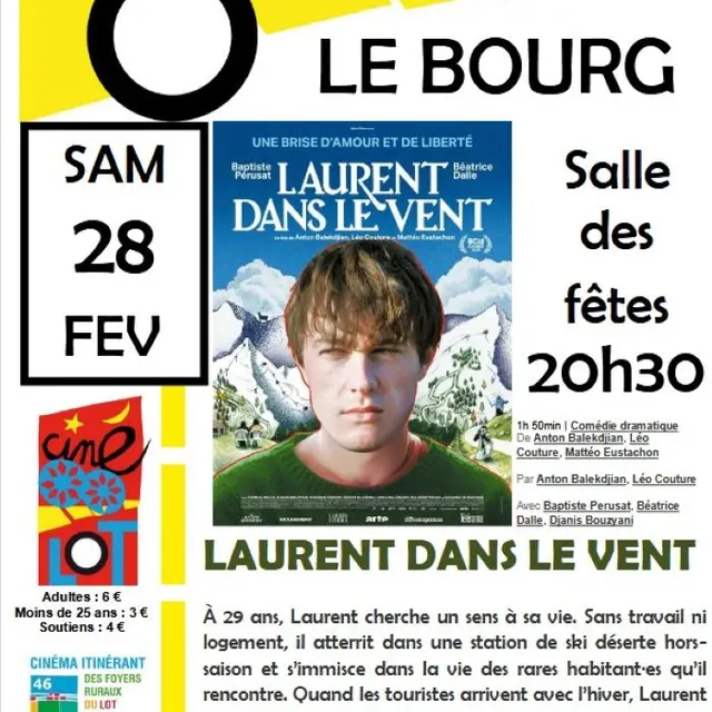 Ciné-lot  à Le Bourg :  Laurent dans le vent