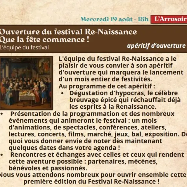 Ouverture du festival Re-Naissance à Figeac