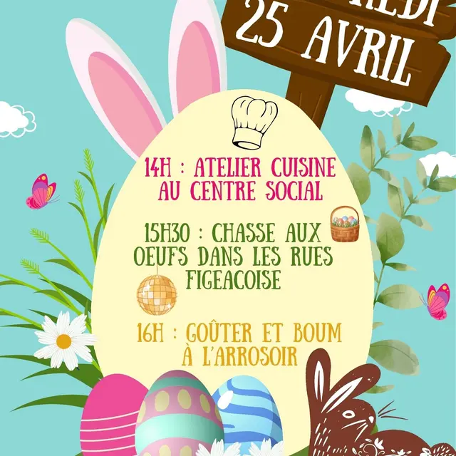 Affiche animation de printemps : Chasse aux œufs