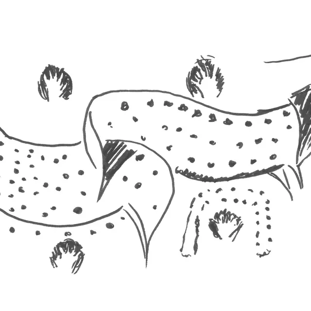 Chevaux pech merle dessin