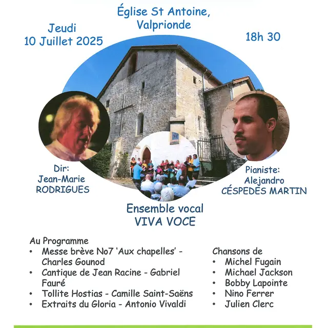 Concert Eglise St Antoine Valprionde - 10.07.2025