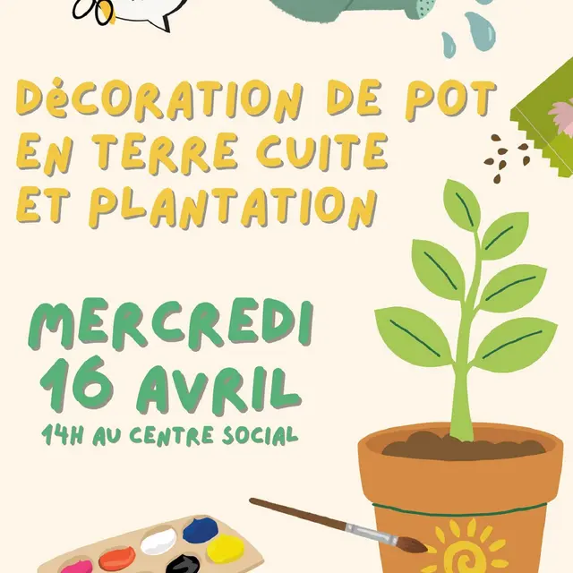 Affiche atelier décoration pot