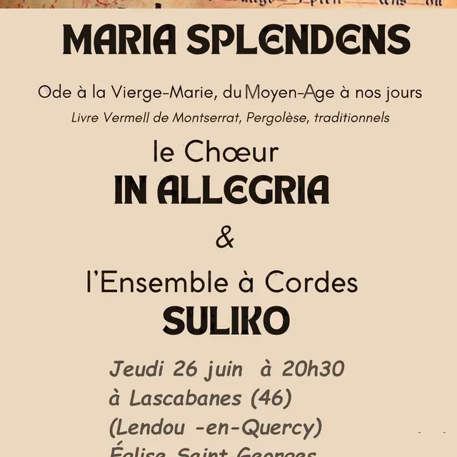 Maria splendens Affiche final Concert du 26 juin