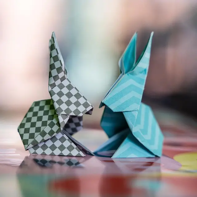 Origami lapin pâques
