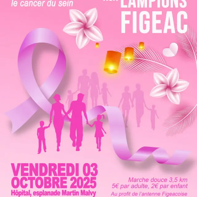 Octobre rose - marche rose aux lampions 2025 - Ville de Figeac