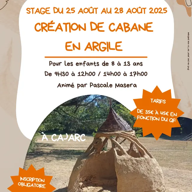 Stage cabane en argile
