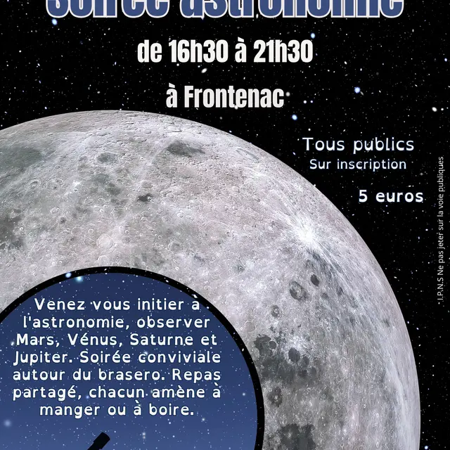 Soirée d’initiation et d’observation astronomique à Frontenac