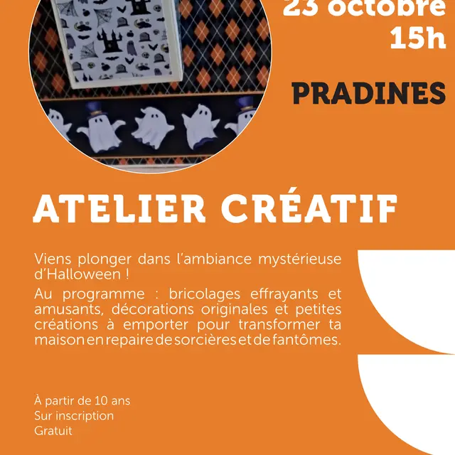 atelier créatif vacances Pradines 2025