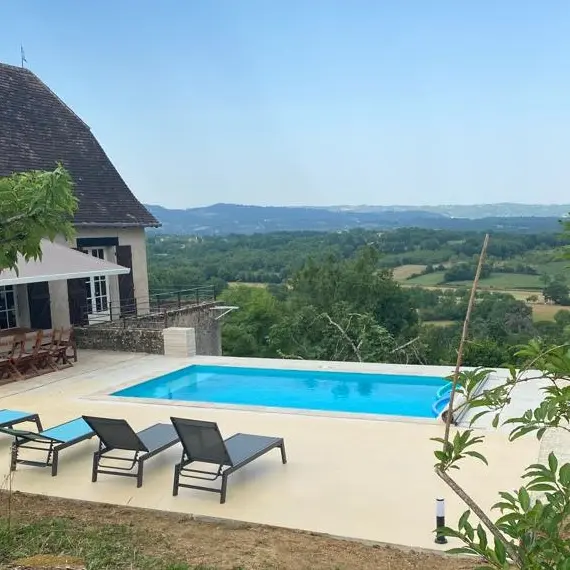 maison, terrasse, piscine