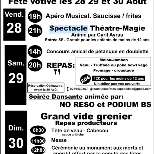 fête votive & vide grenier Espedaillac