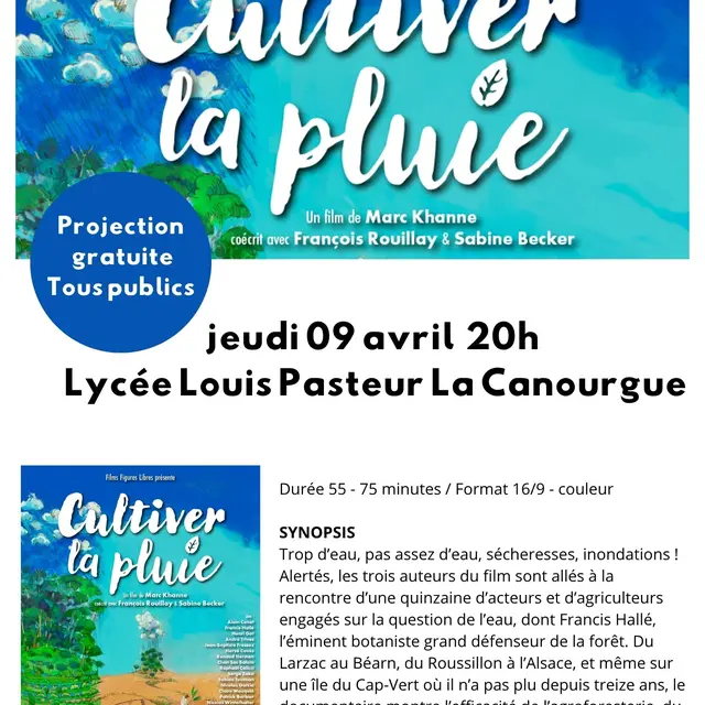 Affiche projection Cultiver la pluie - 1