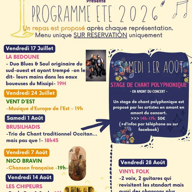 programme été 2026