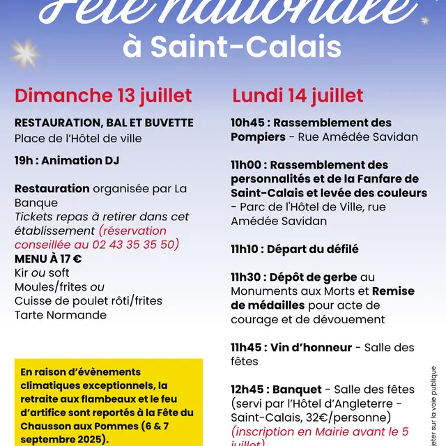 Fête nationale 2025 - Saint-Calais