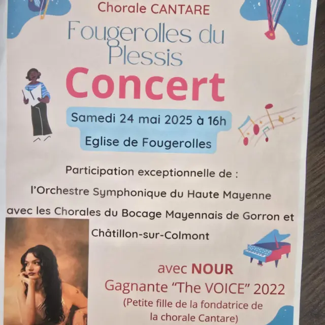 Concert chorale CANTARE avec NOUR, gagnante THE VOICE 2022