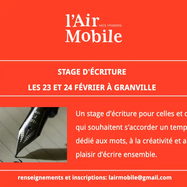 2026 - stage d'écriture