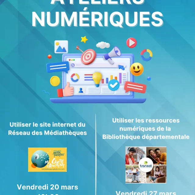 Affiche ateliers numériques 2026
