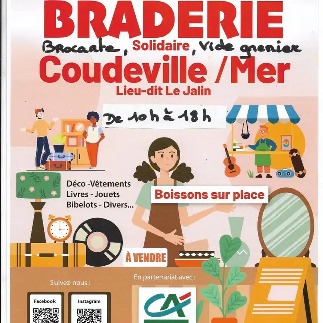 Braderie solidaire Coudeville-sur-mer Ensemble Apaisons Les Douleurs D'Océane septembre 2025