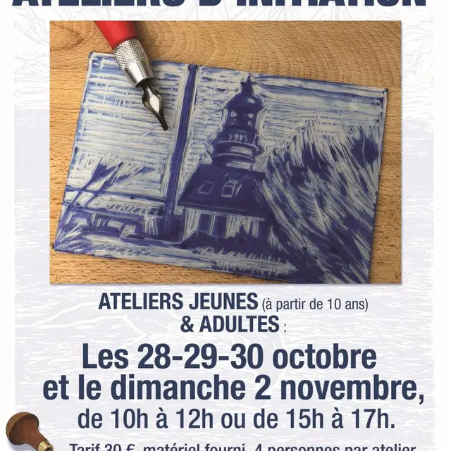 Linogravure Ateliers initiation Grafic Factory Philippe Duhem Granville 2025