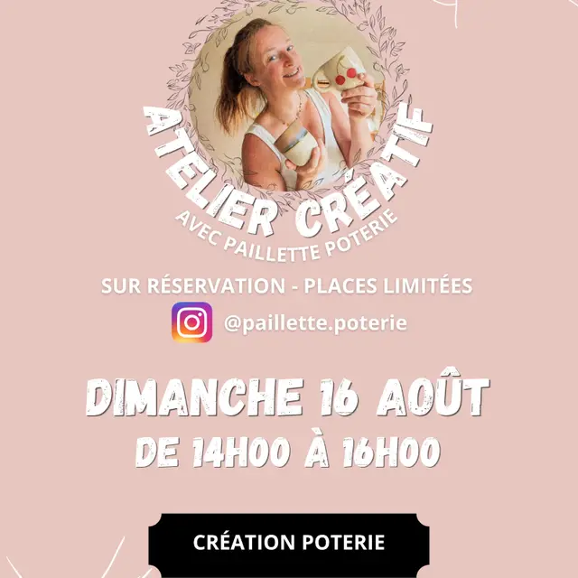 2026 - affiche atelier poterie 16 août