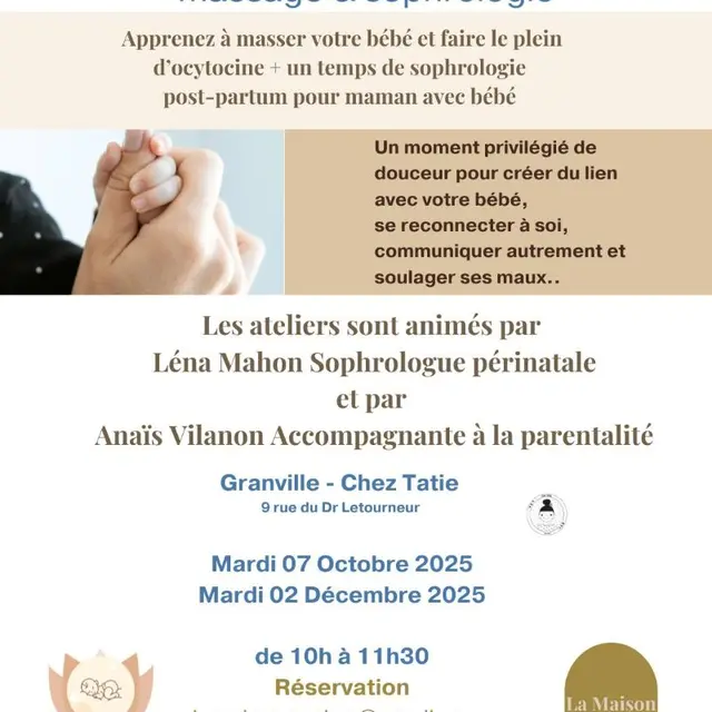 atelier parents bébé massage et sophrologie  Bulle de Douceur Granville 2025