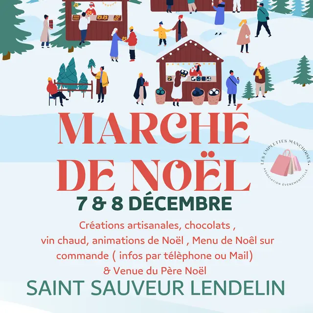 Affiche Marché de Noël illustrée - 1