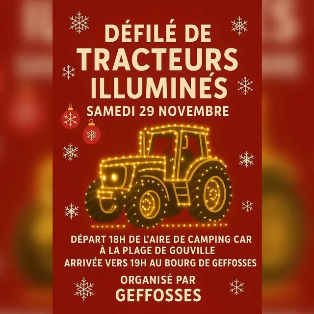 Défilé de tracteurs illuminés
