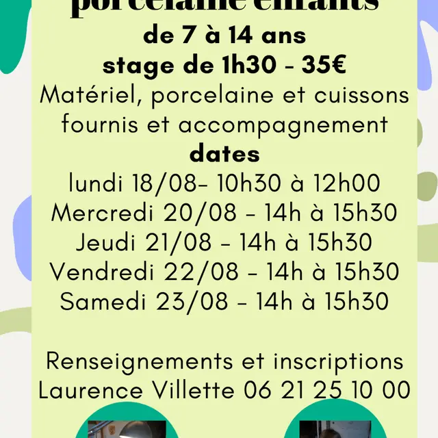 stage de peinture sur porcelaine 2025