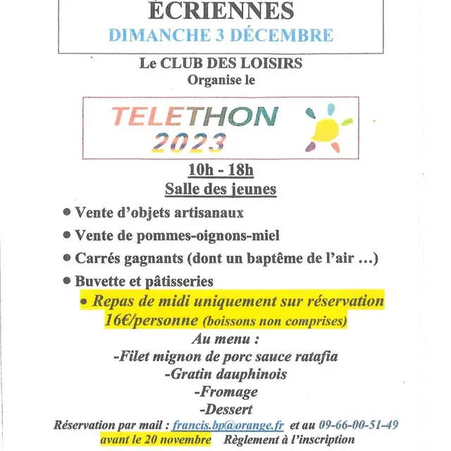 Téléthon ECRIENNES