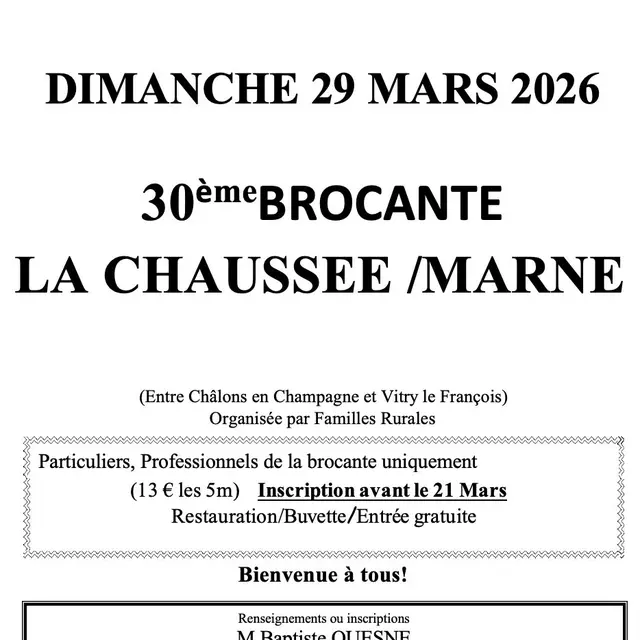 Brocante Familles Rurales