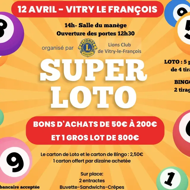 Super Loto - Lions Club de Vitry-le-Frs