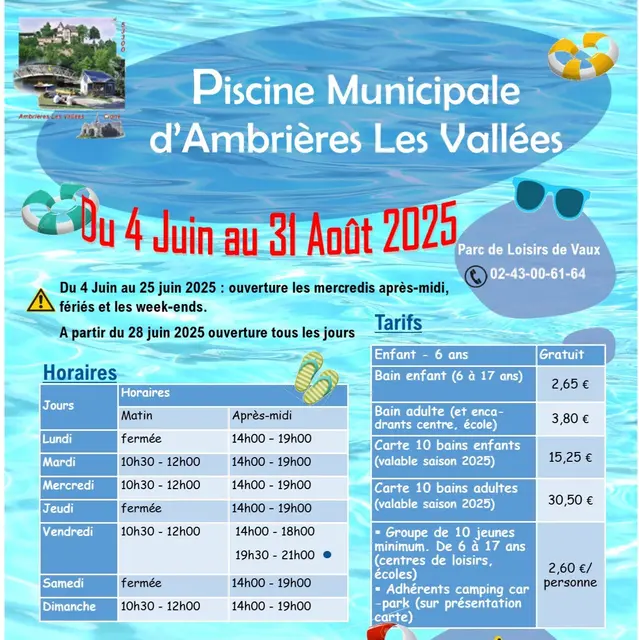 Affiche piscine ambrieres saison 2025