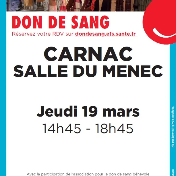 19 mars - Don du sang - salle du menec Carnac