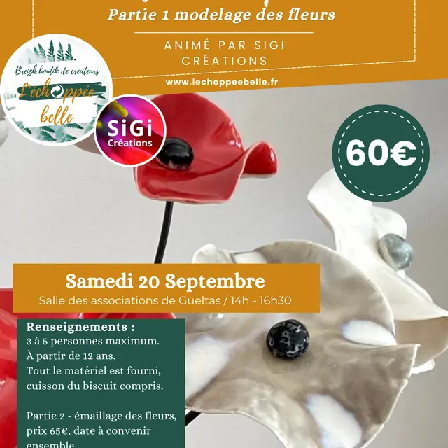 Atelier fleurs en porcelaine