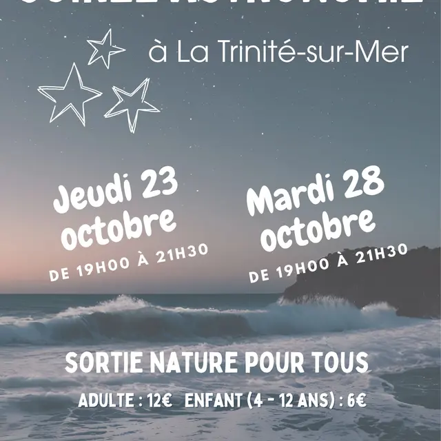Soirée astronomie et observation de la nature au coucher du soleil