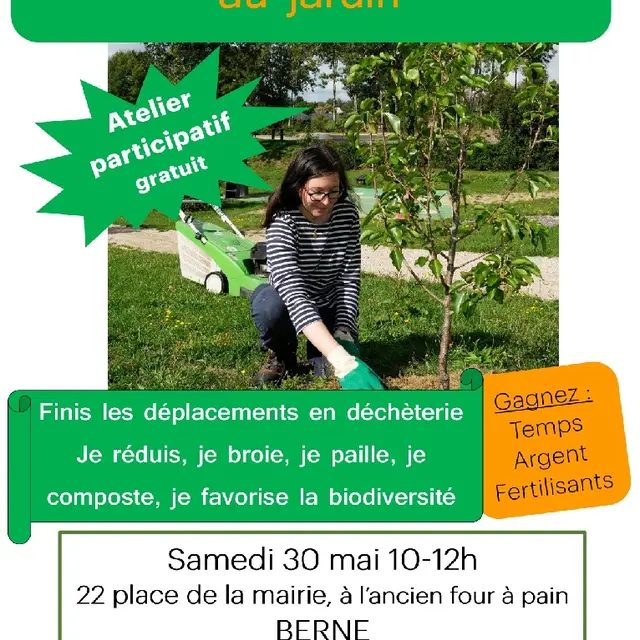 Affiche atelier jardinage zéro déchet Berné