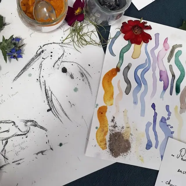 Atelier encres végétales©Sylvia Boudard