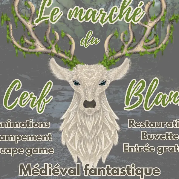 Marché - fantastique - Cerf - Blanc - Cruguel - Josselin - Brocéliande