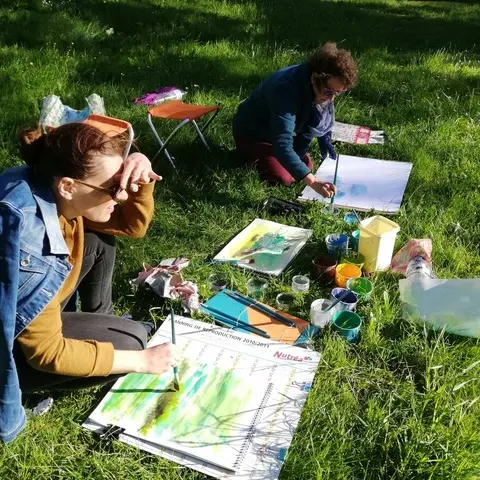 Peinture sur chevalet - Graphisme et paysage avec Gaëlle Barbelivien